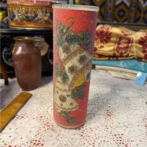 Vintage Christmas Sugar Frosted Candle